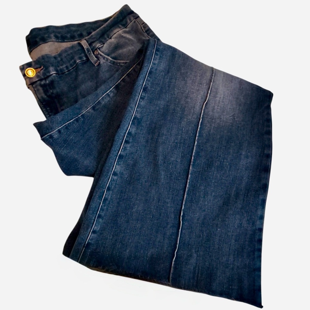 Express Dark Blue Wide Leg Jeans